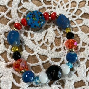 Hand crafted glass beads bracelet.
